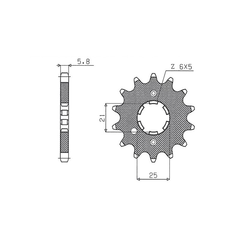 SUNSTAR ZĘBATKA PRZEDNIA 569 16 YAMAHA XV 250 '89-'94, XVS 250 '08-'17, XV 250`89-15 (+2) (JTF569.16) (ŁAŃC. 520) (56916JT)